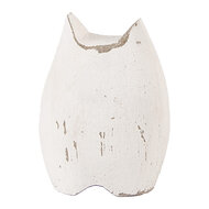Clayre & Eef | Decoratie Kat Wit Bruin 6x4x7 cm | 6H2435S
