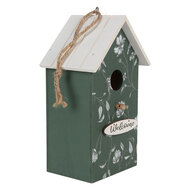 Clayre & Eef | Vogelhuis Groen Wit 15x10x22 cm | 6H2439