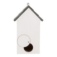 Clayre & Eef | Vogelhuis Wit Grijs 15x10x22 cm | 6H2441