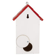 Clayre & Eef | Vogelhuis Wit Rood 15x10x22 cm | 6H2445