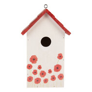 Clayre & Eef | Vogelhuis Wit Rood 15x10x22 cm | 6H2446