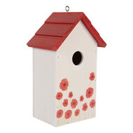 Clayre & Eef | Vogelhuis Wit Rood 15x10x22 cm | 6H2446