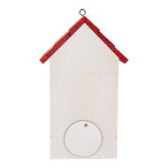 Clayre & Eef | Vogelhuis Wit Rood 15x10x22 cm | 6H2446