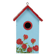 Clayre & Eef | Vogelhuis Blauw Rood 15x10x22 cm | 6H2447