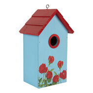 Clayre & Eef | Vogelhuis Blauw Rood 15x10x22 cm | 6H2447