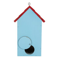 Clayre & Eef | Vogelhuis Blauw Rood 15x10x22 cm | 6H2447
