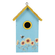 Clayre & Eef | Vogelhuis Blauw Geel 15x10x22 cm | 6H2448