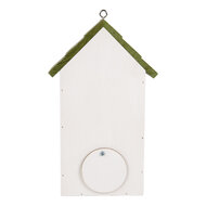 Clayre & Eef | Vogelhuis Wit Groen 15x10x22 cm | 6H2449