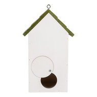Clayre & Eef | Vogelhuis Wit Groen 15x10x22 cm | 6H2449