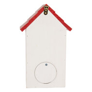 Clayre &amp; Eef   | Vogelhuis Wit Rood 15x10x22 cm | 6H2450