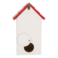 Clayre &amp; Eef   | Vogelhuis Wit Rood 15x10x22 cm | 6H2450