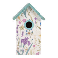 Clayre & Eef | Vogelhuis Wit Turkoois 15x10x22 cm | 6H2451