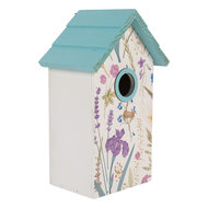 Clayre & Eef | Vogelhuis Wit Turkoois 15x10x22 cm | 6H2451