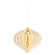 Clayre & Eef | Kerstdecoratie Papieren Kerstbal Beige ø 11x10 cm | 6PA0517