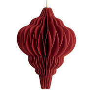 Clayre & Eef | Kerstdecoratie Papieren Kerstbal Rood ø 7x10 cm | 6PA0518