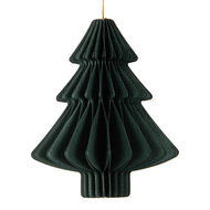 Clayre & Eef | Kerstdecoratie Papieren Kerstbal Groen ø 9x10 cm | 6PA0519