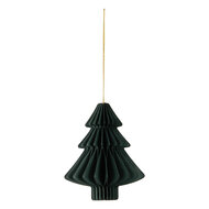 Clayre & Eef | Kerstdecoratie Papieren Kerstbal Groen ø 9x10 cm | 6PA0519