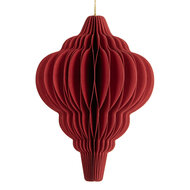 Clayre & Eef | Kerstdecoratie Papieren Kerstbal Rood ø 9x12 cm | 6PA0520