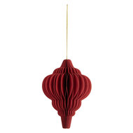 Clayre & Eef | Kerstdecoratie Papieren Kerstbal Rood ø 9x12 cm | 6PA0520