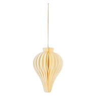 Clayre & Eef | Kerstdecoratie Papieren Kerstbal Beige ø 8x10 cm | 6PA0522