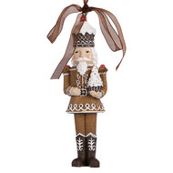 Clayre & Eef | Decoratie Hanger Notenkraker Bruin Wit 4x2x13 cm | 6PR5390