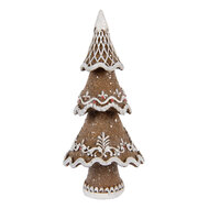 Clayre & Eef | Kerstdecoratie Kerstboom Bruin Wit 7x5x11 cm | 6PR5393