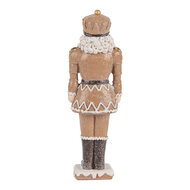 Clayre &amp; Eef   | Kerstdecoratie Notenkraker Bruin Wit 6x5x18 cm | 6PR5532