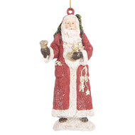 Clayre & Eef | Decoratie hanger kerstman Rood Wit 5x3x11 cm | 6PR5533