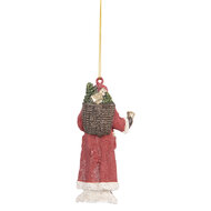 Clayre & Eef | Decoratie hanger kerstman Rood Wit 5x3x11 cm | 6PR5533