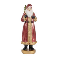 Clayre & Eef | Kerstdecoratie Kerstman Rood Goudkleurig 6x5x15 cm | 6PR5534
