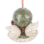 Clayre & Eef | Decoratie hanger Engel Groen Beige 7x7x7 cm | 6PR5705