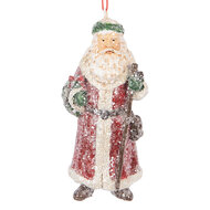 Clayre & Eef | Decoratie hanger kerstman Rood Wit 5x4x12 cm | 6PR5708
