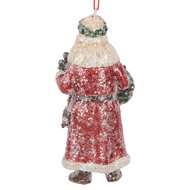 Clayre & Eef | Decoratie hanger kerstman Rood Wit 5x4x12 cm | 6PR5708