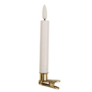 Clayre & Eef | Kaars met LED set van 10 Wit ø 2x14 cm / 10xAAA | 6CA0008
