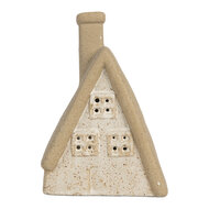 Clayre & Eef | Decoratie Huisje met LED Beige 15x10x21 cm | 6CE2174M