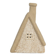 Clayre & Eef | Decoratie Huisje met LED Beige 15x10x21 cm | 6CE2174M
