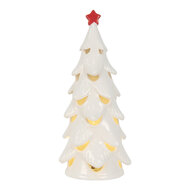 Clayre & Eef | Decoratie Kertboom met LED Wit Rood ø 11x25 cm | 6CE2178M