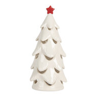 Clayre & Eef | Decoratie Kertboom met LED Wit Rood ø 9x19 cm | 6CE2178S