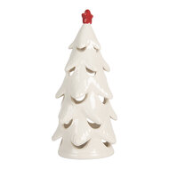 Clayre & Eef | Decoratie Kertboom met LED Wit Rood ø 9x19 cm | 6CE2178S