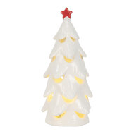Clayre & Eef | Decoratie Kertboom met LED Wit Rood ø 9x19 cm | 6CE2178S