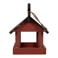 Clayre & Eef | Vogelvoederhuisje Rood Bruin 17x25x21 cm | 6H2455