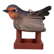 Clayre & Eef | Vogelvoederhuisje Rood Bruin 17x25x21 cm | 6H2455