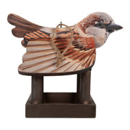 Clayre & Eef | Vogelvoederhuisje Bruin Beige 17x25x21 cm | 6H2456