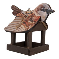 Clayre & Eef | Vogelvoederhuisje Bruin Beige 17x25x21 cm | 6H2456