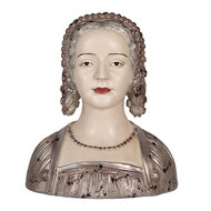 Clayre & Eef | Decoratie Buste Vrouw Beige Bruin 27x15x30 cm | 6PR5548