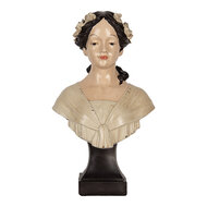 Clayre & Eef | Decoratie Buste Vrouw Beige Bruin 18x12x31 cm | 6PR5550