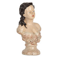 Clayre & Eef | Decoratie Buste Vrouw Beige Bruin 12x8x20 cm | 6PR5553