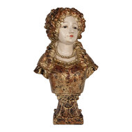 Clayre & Eef | Decoratie Buste Vrouw Beige Bruin 18x12x30 cm | 6PR5563
