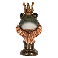 Clayre & Eef | Decoratie Buste Kikker Groen Goudkleurig 12x11x22 cm | 6PR5566