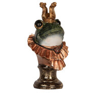 Clayre & Eef | Decoratie Buste Kikker Groen Goudkleurig 12x11x22 cm | 6PR5566